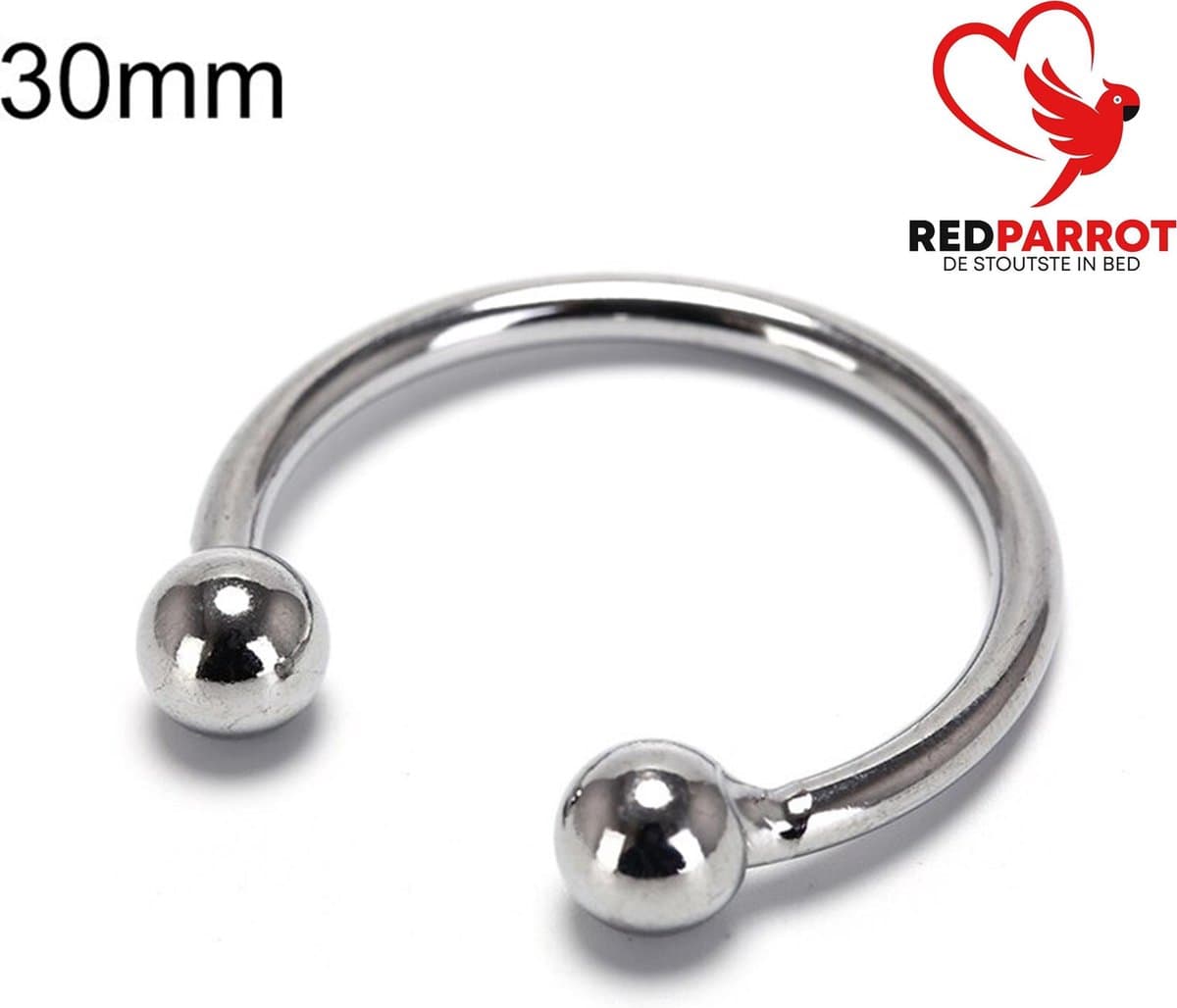 Eikelring RVS - 30MM – Met Kogeluiteinden – Intiem Accessoire – Staal — afbeelding 1
