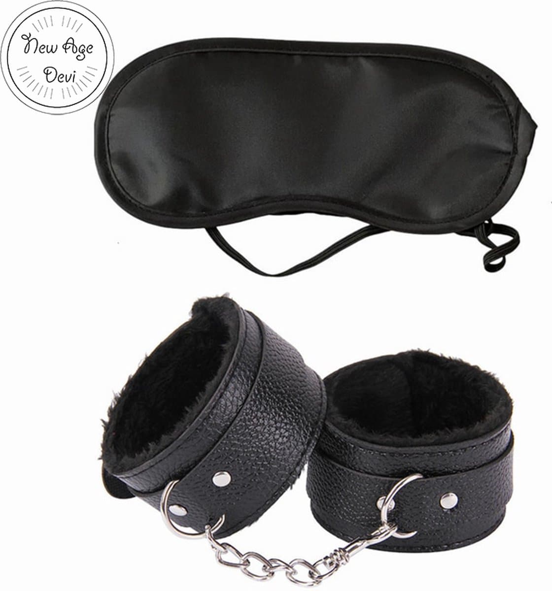 Handboeien - Handboeien met masker - BDSM - Erotiek - Bondage - Sextoys - Sexspeeltjes - Zwart — afbeelding 1