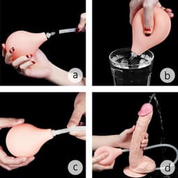 Realistische Spuitende Dildo - 28 cm - Squirting Dildo - Ejaculerende Dildo - Met zuignap - Met balzak - Grote Dildo - Seksspeeltjes - Sextoys — thumbnail 18
