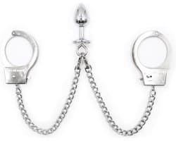 Nooitmeersaai - Metalen handboeien en buttplug set