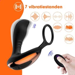 Intenz® - Luxe Prostaat Vibrator - Anaal Vibrators voor mannen - Cockring - Met afstandsbediening – Prostaat Stimulator – Sex toys voor mannen - Zwart — thumbnail 3