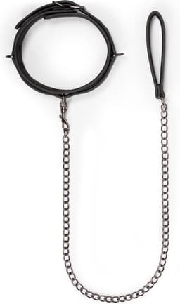 EasyToys - Fetish Halsband met Riem - Duurzaam - Kunstleer - BDSM - Bondage - BDSM Toys - Rollenspel - Verkleedkleding - Rollenspel Erotiek - Puppy Play - Erotisch Spel - Zwart — thumbnail 4