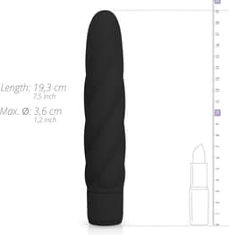 EasyToys - Gedraaide Siliconen Vibrator - Waterproof - 19,3 cm - Vibrators voor Vrouwen en Mannen - Sex Toys voor Vrouwen - Vibrators - Clitoris Stimulator - Zwart — thumbnail 7