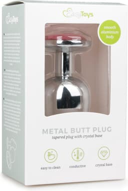 Metalen buttplug Zilver/Roze - L — thumbnail 2