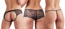 Cottelli Collection – 3 Delig Erotisch Ondergoed Set voor Veelzijdig Keuzevrijheid in de Slaapkamer – Maat XL – Zwart — thumbnail 4