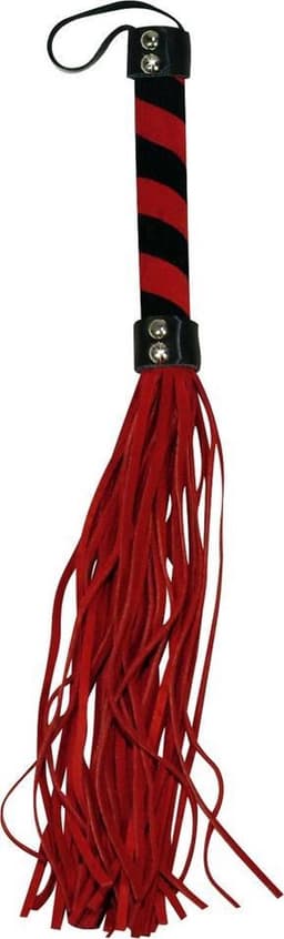 Bad Kitty – Korte Suède Flogger Zweep voor Erotische Discipline en Genot - Rood — thumbnail 3