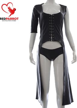 Lederen BDSM bondage jurk - Latex wetlook kleding - SM Meesteres - Rollenspel - Leer — thumbnail 3