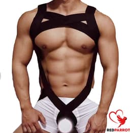 Mannen bondage harnas + penis bondage | Borst | Halter | Elastisch | BDSM outfit | One size | Voor hem — thumbnail 1