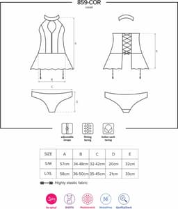 Obsessive Sexy Korset met String – Erotisch Korset – Maat S/M –  Zwart — thumbnail 5