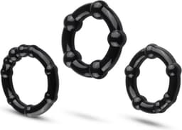 Cockring Set Super Stretch - Zwart — thumbnail 1