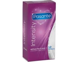 Pasante Intensity - Condooms met Ribbels en Nopjes - Ribs & Dots - 12 stuks
