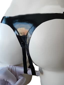 LATEX String S/M kruisloos Lingerie erotische slip glad rubber — thumbnail 2