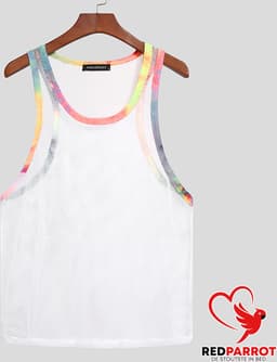 Heren tanktop visnet - Regenboog - Sexy - Transparant - Hemd - Shirt - Feest — thumbnail 2