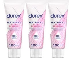 Durex Glijmiddel Natural - Extra Sensitive  - 100% natuurlijk - 100ml x3