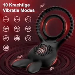IntiMate® KokoRing - Luxe Cockring voor Hardere & Sterkere Erectie - 10 Krachtige Vibraties - Ergonomisch Ontworpen Cockring - Verstelbaar & Rekbaar - Dubbele Cock & Ballen Ring — thumbnail 5
