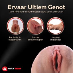 Quick Relief Aisha™ Official - Masturbator - Realistisch - Pocket Pussy - 2 in 1 Vagina en Anus - Sex Toys voor Mannen - Zelf Aftrekken - Stroker - Kunstvagina Bruin — thumbnail 5