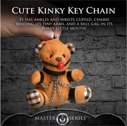 XR Brands AH118 - Gagged Teddy Bear Keychain - Brown — thumbnail 6