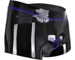 Korte heren short latex - Penis gat - Open kruis - Erotische ondergoed heren - Boxershort - Sexy slip - BDSM