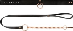 Rosy Gold - Halsband met Leash - Zwart — thumbnail 5