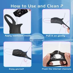 Vibrerende penis ring - Sleeve - Vibrator - Clitoris en G-spot stimulatie - 10 vibratie mode - Cockring vibrator - One size — thumbnail 3