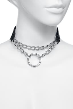 Gothicana Zwarte choker met zilveren ketting - Dames - Standard — thumbnail 4