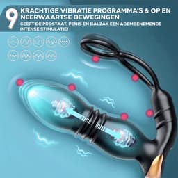 LoveVlijt - Luxe Prostaat Stimulator met Cockring - 10 Vibratiestanden - Vibrerende Butplugg - Anaal Dildo voor Mannen - Draadloos - Dubbele Stimulatie - Anale Speeltjes - Buttplugs - Op afstand - Inclusief Extra Vibrator en App - Vibrator — thumbnail 2
