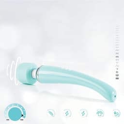 Sensual U - Elegance Wand Vibrator - Krachtige Clitoris Stimulator - 20 Standen - Fluisterstil - USB Oplaadbaar - Cyaan — thumbnail 4