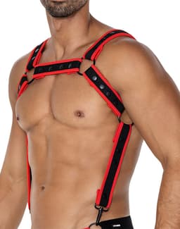 Cut4Men - Fetish Harnas - Tuigje - Neo - Rood/Zwart — thumbnail 12