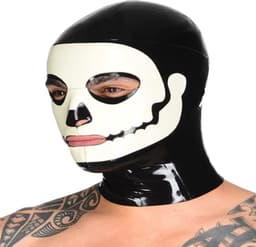 Latex gummi seks masker - BDSM - Rubber - Fetisj - 4MM - Doodshoofd - Thema - Zeer goede kwaliteit - Originele materialen - Maat S/M — thumbnail 1