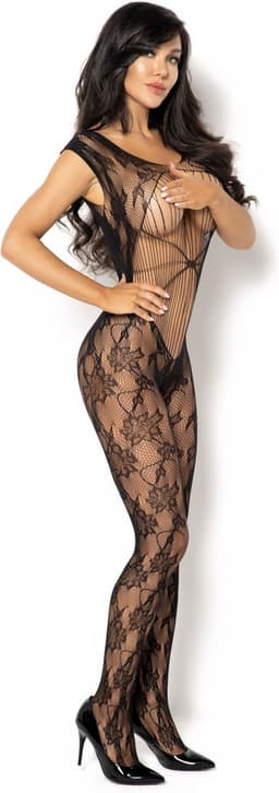 Beauty Night- Kiara- bodystocking zwart S/L S t/m L — thumbnail 1