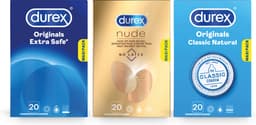 Durex - 60 stuks Condooms - Extra Safe 1x20 stuks - Nude No Latex 1x20 stuks - Classic Natural 1x20 stuks - Voordeelverpakking — thumbnail 1