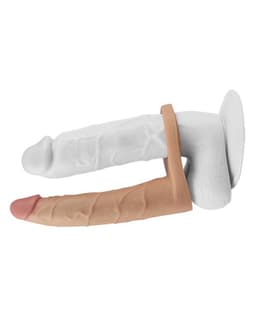 Lovetoy Voorbinddildo voor dubbele penetratie Ultrasoft Double - 18 cm — thumbnail 2