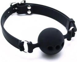 Rimba - Ball Gag - Siliconen Mondknevel Met Metalen Gesp - BDSM Mouthgag Met Verstelbare Band En Ademgaten