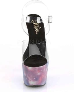 Pleaser - ADORE-708REFL Sandaal met enkelband, Paaldans schoenen - Paaldans schoenen - 35 Shoes - Zwart/Paars — thumbnail 2