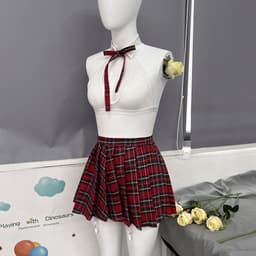 2-Delig Transparante Lingerieset -topje /mini rok/String ondergoed – Sexy Docent Rollenspel Outfit — thumbnail 4