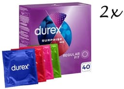 Durex Condooms Surprise Me Mix - 80 stuks (2x 40) - 20x Pleasure Me - 20x Thin Feel - 20x Tickle Me - 20x Extra Safe – Discreet en Stevig Verpakt — thumbnail 1