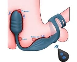 Penisring met Scrotumvibrator en Anusvibrator - Orgasme