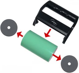 Siliconen Roller - Platenreiniger Ontpluizer - Vinyl Reinigen - Sterk Hechtende Siliconen - 12.1 x 10.5 x 6.8 cm - Zwart-Groen — thumbnail 2