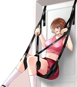Oneay Deurseksschommel met zitje, BDSM-beperkingen, hangende deur, dijbeenbanden, verstelbare sexy slavenbondageschommel, handboeien, dijbeenboeien, seksmeubels, seksspeeltjes voor volwassenen voor koppels, SM-spelletjes, draagvermogen tot 136 kg — thumbnail 6