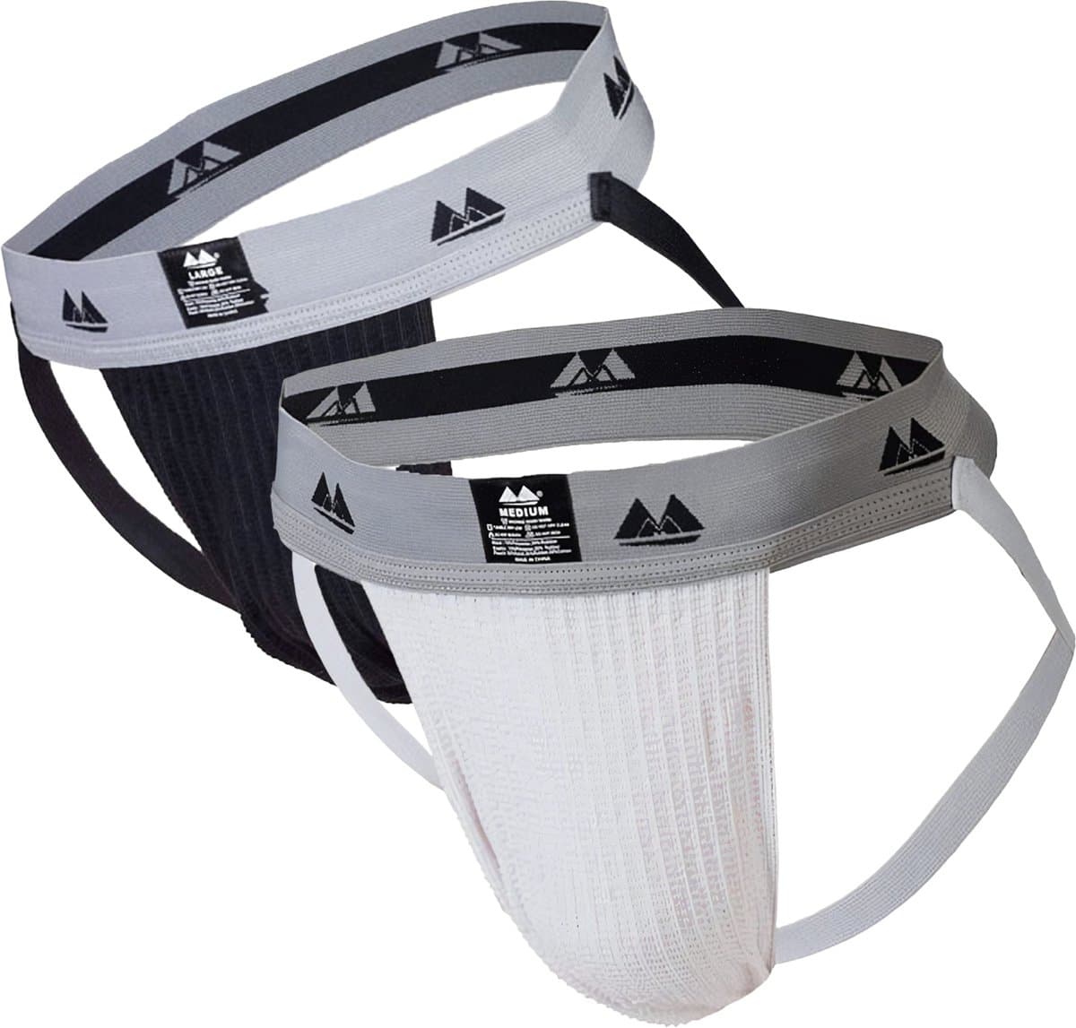 MM Sports Original Edition Swimmer/Jogger Jockstrap 2 inch Multipack 1x Black + 1x White - MAAT XL - Heren Ondergoed - Jockstrap voor Man - Mannen Jock — afbeelding 1
