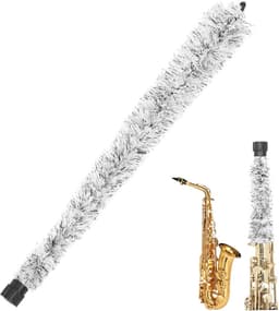 Saxofoon Reiniger - Sax Doek - Saxofoon Onderhoud - Rubberen Tip - 53 cm - Zwart Wit — thumbnail 5