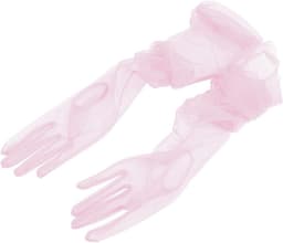 67 cm Lange Tule Handschoenen voor Bruiden - Elegante Doorschijnende Opera Handschoenen voor Bruiloft en Galafeesten — thumbnail 2