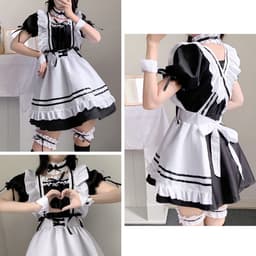 Allecto - French Maid Dress - Anime Maid Cosplay - Perfect voor Feestjes - Zwart - Halloween Kostuum - Geschikt voor Volwassenen - Klassiek Model — thumbnail 5