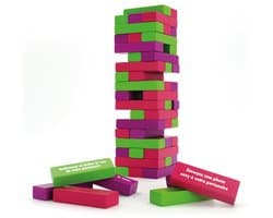 La Tour du Plaisir – jeu de défis coquins pour couples – tour en bois – 54 blocs – soirée romantique et amusante