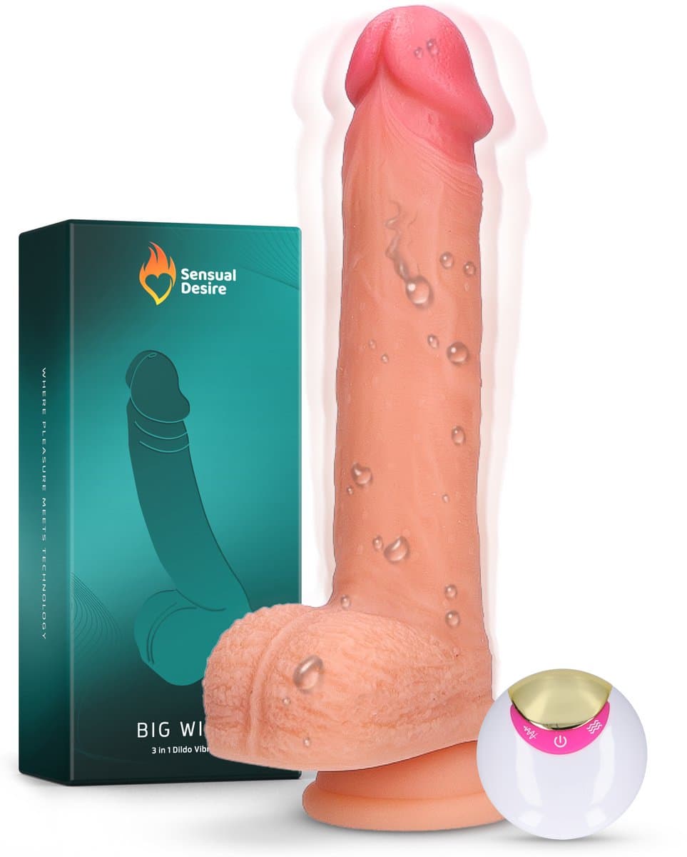 Sensual Desire® Big Willy – Grote Dildo met Zuignap – Stotende Dildo met Afstandsbediening – Anaal Sex Toys voor Mannen & Vrouwen – Extreem Realistisch – Stil & Waterdicht — afbeelding 1