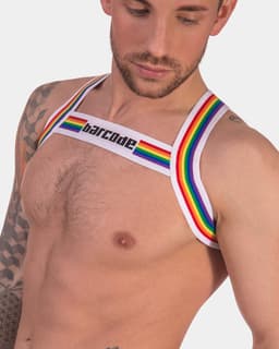 Barcode Berlin Multipack 1x Backless Brief Pride Red + 1x Pride Harness White - MAAT L - Erotisch Heren Ondergoed - Slip voor Man - Sexy mannen Slip — thumbnail 2