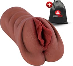 Quick Relief Natasha™ - Masturbator - Pocket Pussy - Seksspeeltjes voor Mannen - Bruin — thumbnail 1
