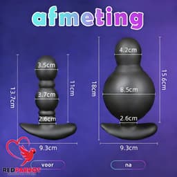 Vibrerende opblaasbare buttplug - Anaal plug - Afstandsbediening - Groot — thumbnail 6