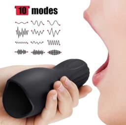 Daity Masturbator voor Mannen - Draagbare Mini Zakmasturbator met Grote Opening - 10 Standen - Zacht Silicone - Herbruikbaar Seksspeeltje voor Volwassenen - Oplaadbaar - Zwart — thumbnail 3