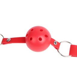Zeloria Ball Gag – Verstelbare Mouth Gag Met Ademopeningen – BDSM Accessoire – Rood — thumbnail 4